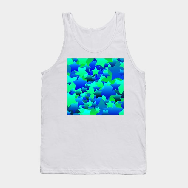 Bubble Stars Blue Tank Top by BlakCircleGirl